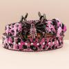 Leopard Print Rhinestone Punk Leather Belt - Y2K Style Women's Decorative Waistband