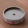 Tea Tray Ceramic Blue and White Entwined Flower Pattern Water Storage Tray Pot Construction Water Tray Dry Soaking Table