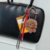 Y2K Braided Rope Bag Pendant High-grade Cute Plush Bear Keychain Pendant With Card Holder Fashion Bag Accessories for Women Girl
