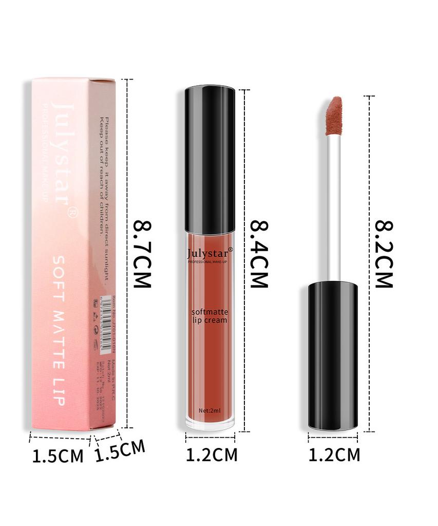 Makeup Matte Lip Glaze Liquid Lipstick Women's Velvet Matte Surface Lasting Non-stick Cup Lip Gloss
