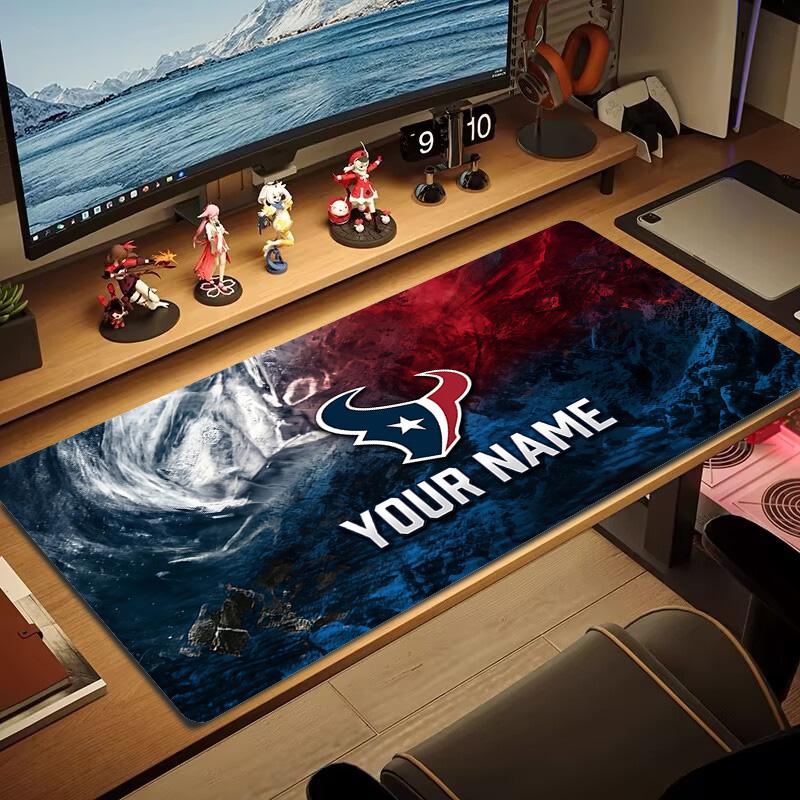 Houston Texans Druck Kissen Rutschfest Laptop Tablet Großes Mauspadd XXL Matte Mini-PC Spielmatte Mit Verriegeltem Rand