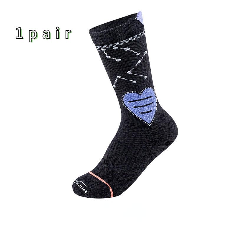 Rozmiar 35-39 Damskie skarpety rowerowe ze średnim stanem Profesjonalne frotte Oddychające skarpety sportowe