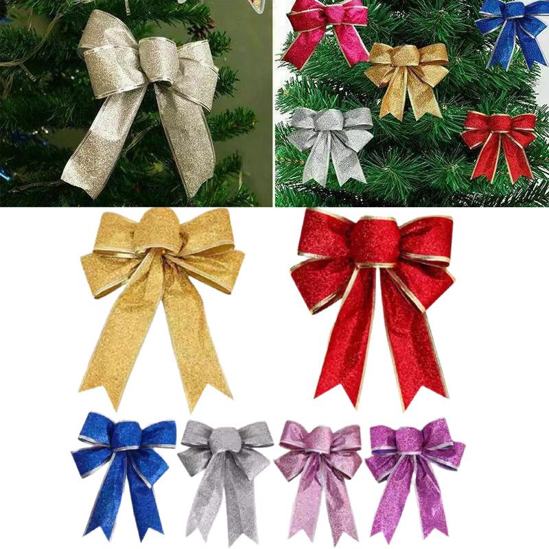 Bows Christmas Large Tree Bowknot Ornaments Party Gift Accessory For Wreath Xmas