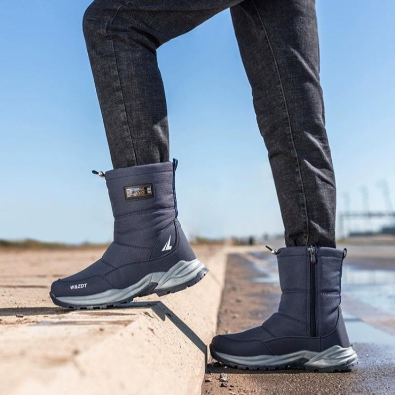 Winter Herren High-Top Stiefel 2025Neu Schneestiefel Winter Plüsch Warme Baumwollschuhe Outdoor Rutschfeste Plateau-Stiefel für Herren Freizeitschuh