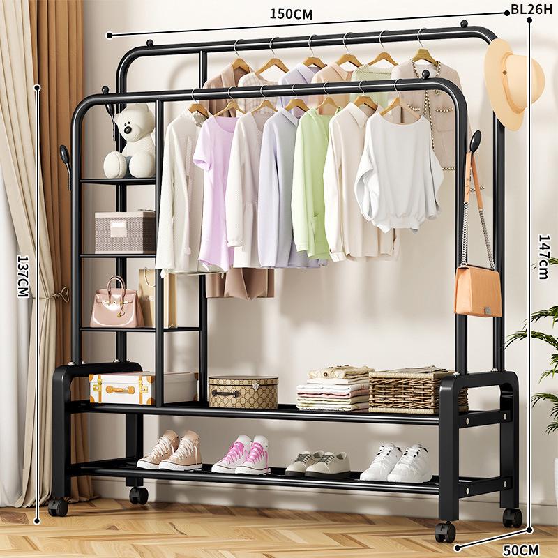 Multi-Functional Clothes Rack: Standing Drying & Coat Hanger for Bedroom, Dorm, or Balcony.
