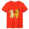 Summer Disney Lion King Cartoon Printed Children's T-shirt Pure Cotton Round Neck Children's T-shirt Parent Child Short Sleeve