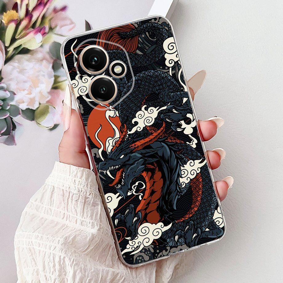 For Huawei Honor 400 400 Pro Case Dragon Love Heart Animals Pattern Back Cover Soft Silicone TPU Clear Bumper Camera Protection