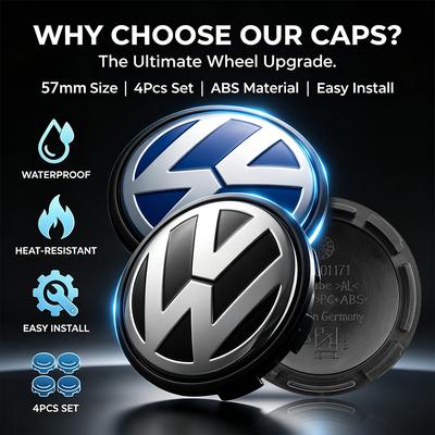 4 vnt. 57 mm automobilio ratlankio centrinės apdailos dangteliai Ratai Apdailos dangtelis Ženklelis VW Polo R5Golf-4 5 6 7 MK5 MK6 MK7 Tiguan Passat 3B7 601 171