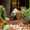 Didiseaon Micro Boat Figurine Landscape for Fish Tank, 3Inch Mini Ceramic Vintage Boat Ornament for Garden Bonsai Sand Table Crafts