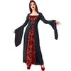 Halloween Costume Horror Carnival Black and Red Wizard Robe European Court Wizard Outfit Vampire Set