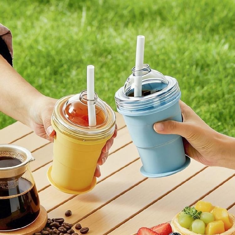 Folding Silicone Travel Cup Ice Molds Perfect for Outdoor Activity Heat Resistant and Space Saving Folding Water Bottle