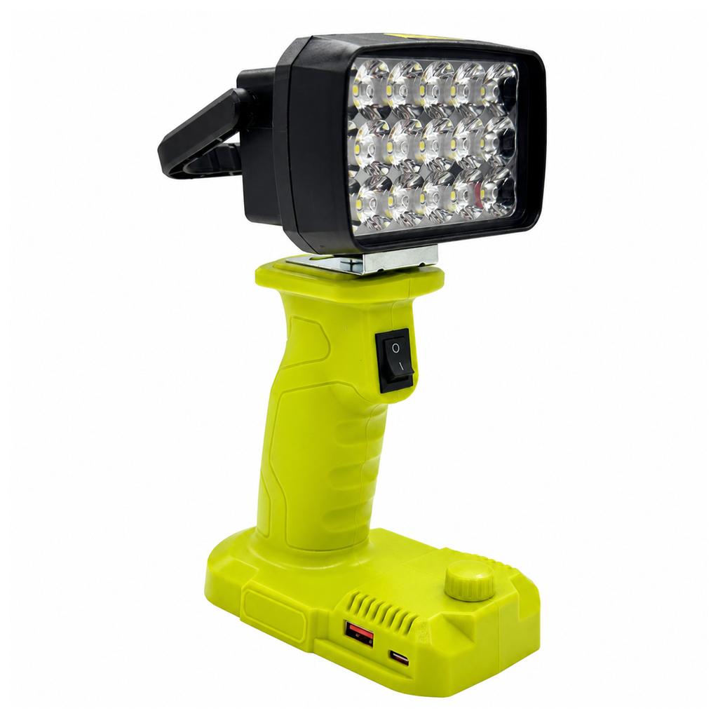 Portable Lanterns Camping Lamp Torch Searchlight Flashlight Spotlight 18 LED Work Lights for Ryobi 18V Lithium Battery P117 P118