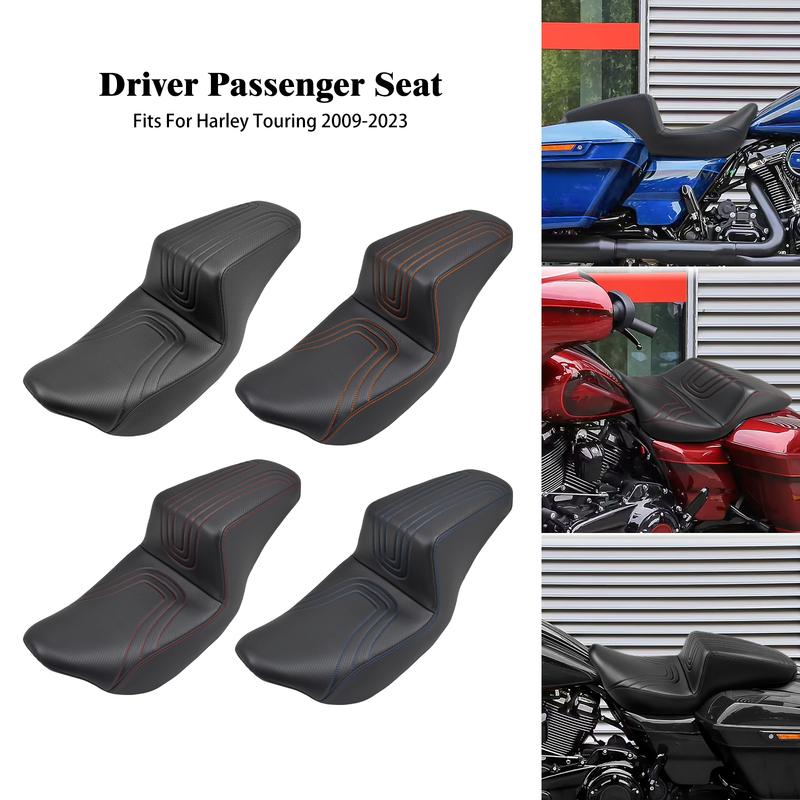 Motorcycle Two-Up Driver Passenger Seat Front Rear Cushion For Harley Touring Street Electra Glide Ultra Road Glide FLHR 2009-23