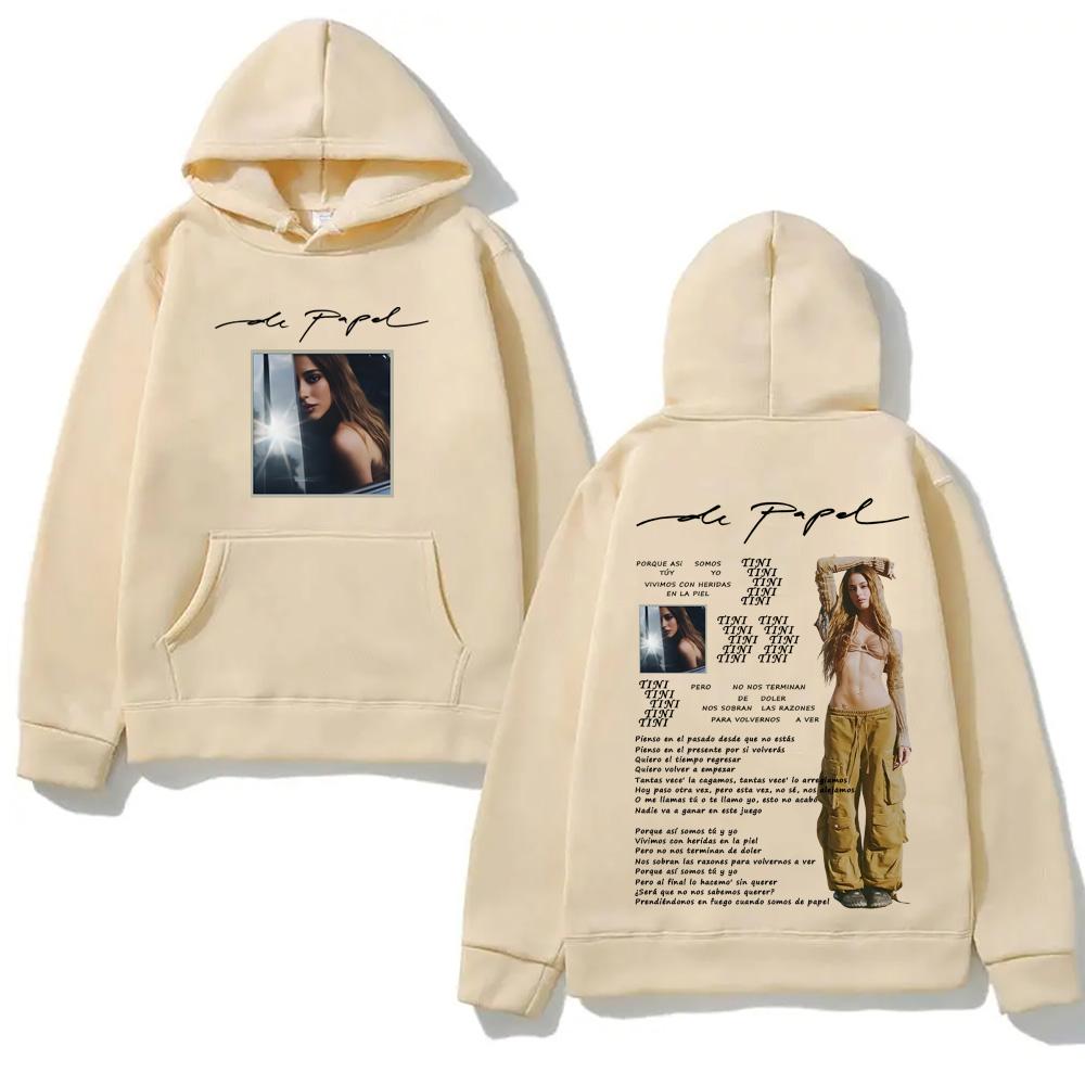 TINI -De Papel Hoodie Graphic Printing Fleece Sweatshirts Singer's Same Style Clothing Long Sleeve Pullovers