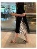 Maternity Loose-Fit Plus Size Patchwork T-shirt Dress - Korean Style Summer Over-the-Knee Dress