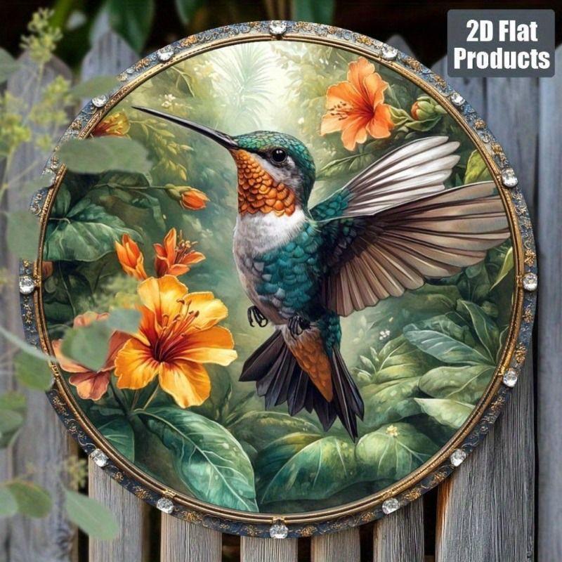 Retro Round Metal Panel for Living Room Bedroom Garage