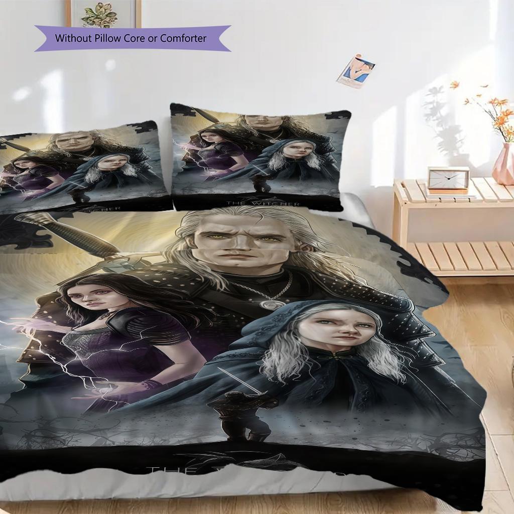 The Witcher Fantasy Adventure Bedding Bedding 1 Duvet Cover 2 Pillowcase Without Core Christmas Birthday Gift Bedding Set