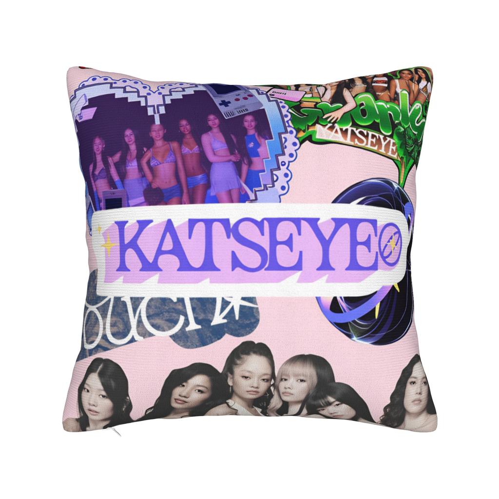 Katseye Kpop Musik Kissenbezug Benutzerdefinierter Kissenbezug Modischer Kissenbezug für Sofa Schlafzimmer Heimdekoration