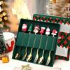6Pcs Christmas Spoon Fork Set with Creative Santa Xmas Tree Decoration Stainless Steel Stirring Spoons Party Tableware Supplies