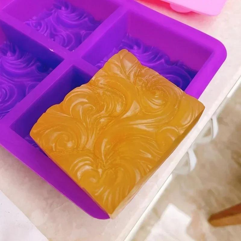 4-chamber Fashion Creative Handmade Flower Shaped Silicone DIY Soap Candle Cake Mold