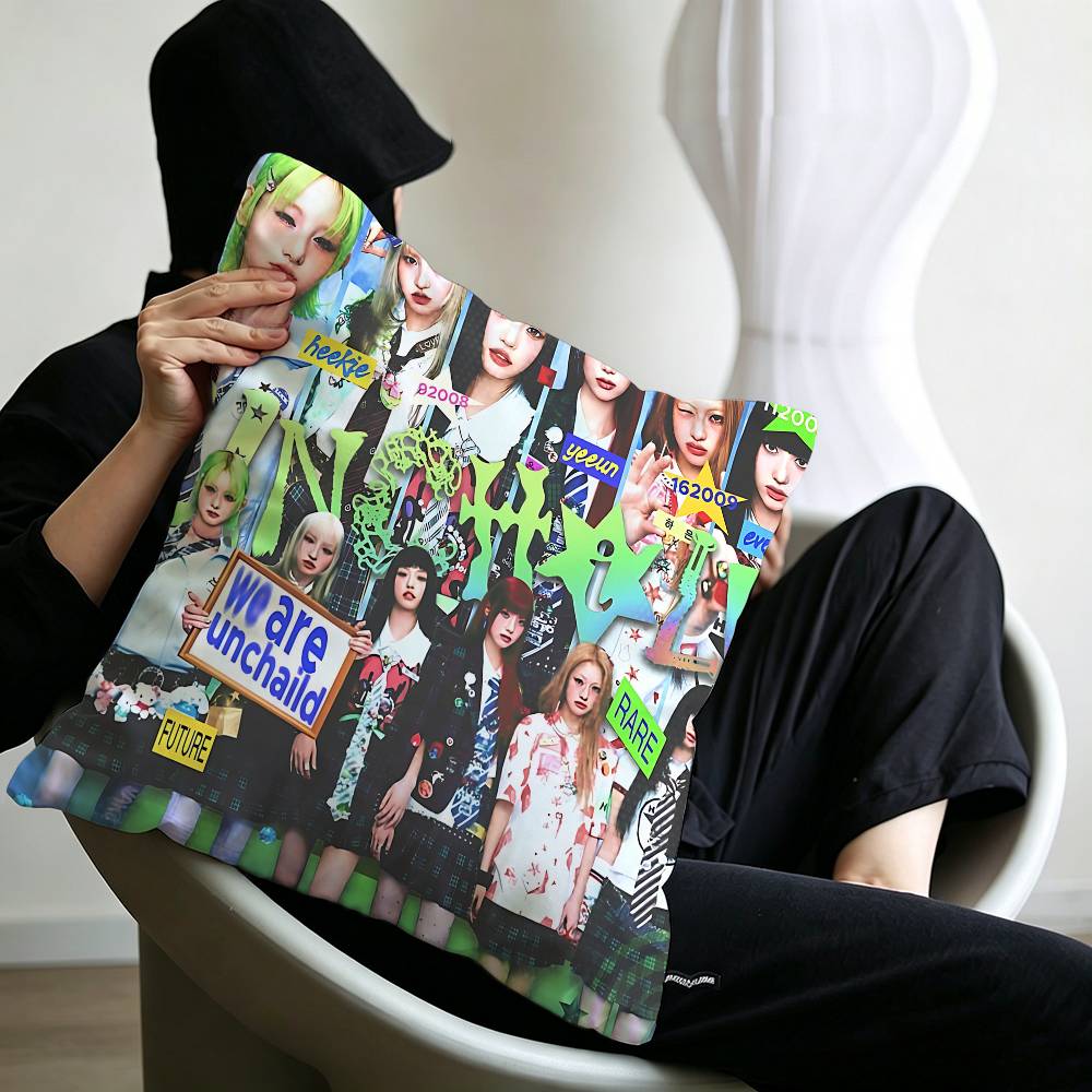Girl group U-Unchild Pillowcase toon Gift Cushion Cover Bedroom Home Sofa Chair Seat Decor pillow case