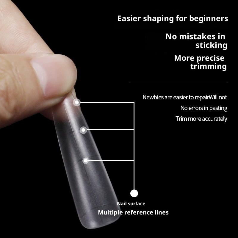 240Pcs Coffin Stiletto Trapezium Soft Gel Nail Tips With Auxiliary Lines Innovative Press On Nails Multifun Full Cover Fake Nail