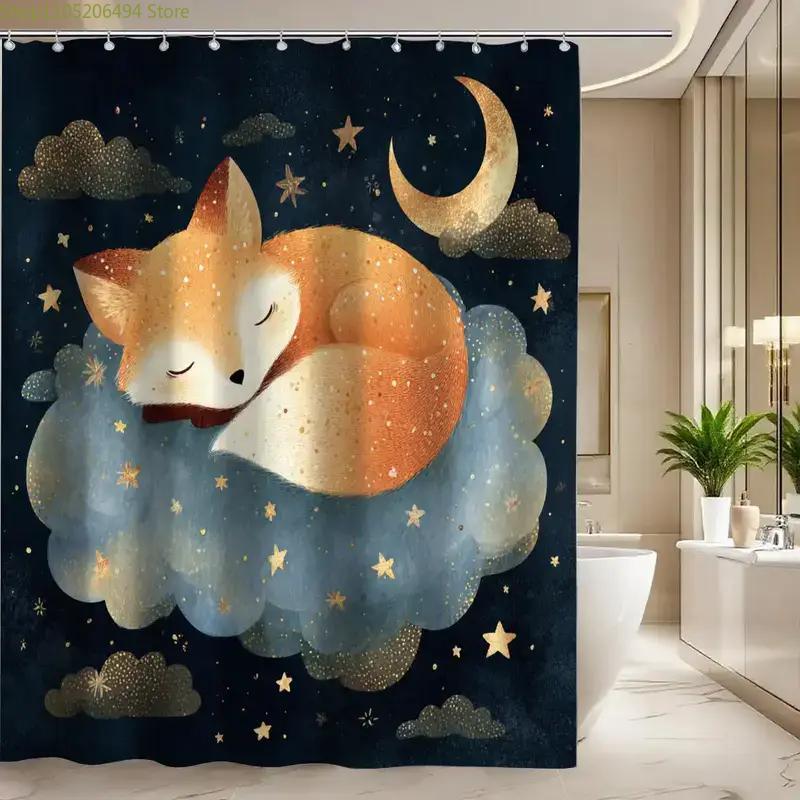 

Шторка для душа в ванную комнату со знаками зодиака, дизайн с лисьим фестивалем, включает 12 крючков, размером 180*180 см для домашнего декора 90x180cm