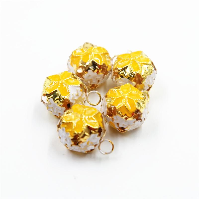 DIY Schmuckzubehör Blumenglocken Hohlglocken Cloisonné-Glocken Tropfölfarbene Haustierglocken Blumenkugel Eisenglocken