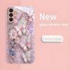 Pink Butterfly Hot-selling Exquisite Beautiful  PhoneCase Glass PhoneCase for Samsung Galaxy S26 S25 S24 S23 S22 FE Ultra Plus