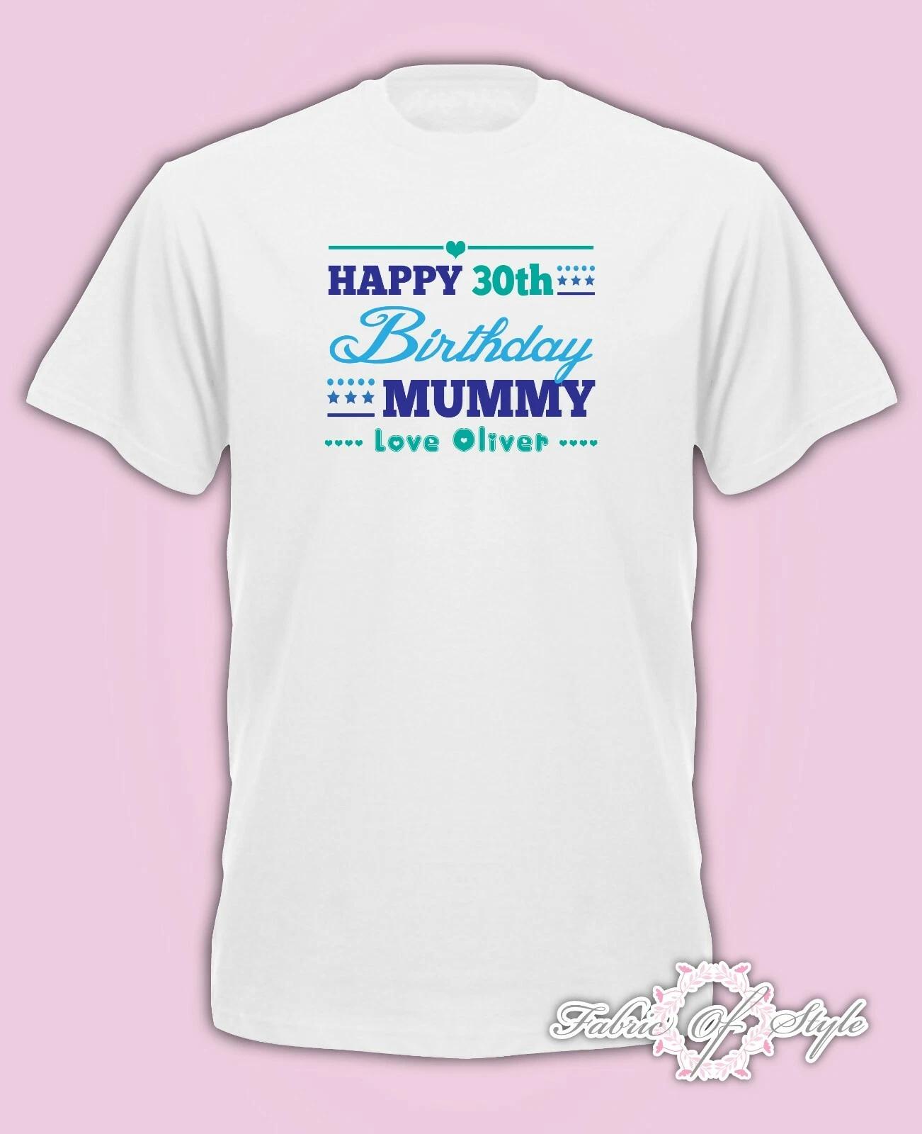 Personalised Any Year Happy Mummy Birthday Boy Present T- Shirt kids S
