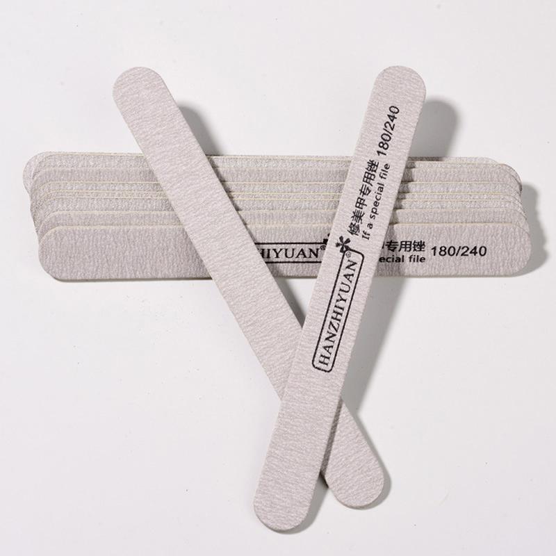 10Pcs Nail File Wooden Nail Art Sanding Buffer 120/180/240 Sandpaper Uv Gel Polisher Manicure Pedicure Nails Tool