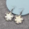 Two-Tone Electroplated Alloy Snowflake Earrings - Retro Christmas Style for Women