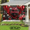 2D Glam Birthday Party Backdrop Red Roses & High Heels Photography Background