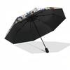 1pc Captain Tsubasa Outdoor Umbrella - Automatic Opening/Closing, Portable 3-Fold Design with 8-Bone Iron Frame, Perfect Gift for Fans, Travelers, Dai