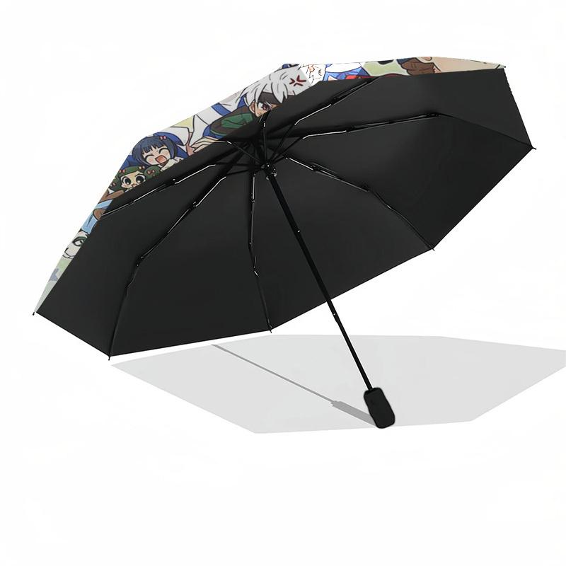 1pc Captain Tsubasa Outdoor Umbrella - Automatic Opening/Closing, Portable 3-Fold Design with 8-Bone Iron Frame, Perfect Gift for Fans, Travelers, Dai