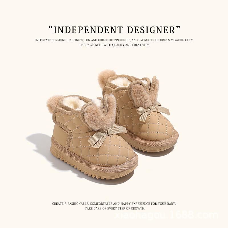 

Зимние сапоги Зимние плюс бархатные туфли для девочек Теплая детская обувь Толстые хлопковые туфли Девочка Малыш Зимняя обувь 30 коричневый