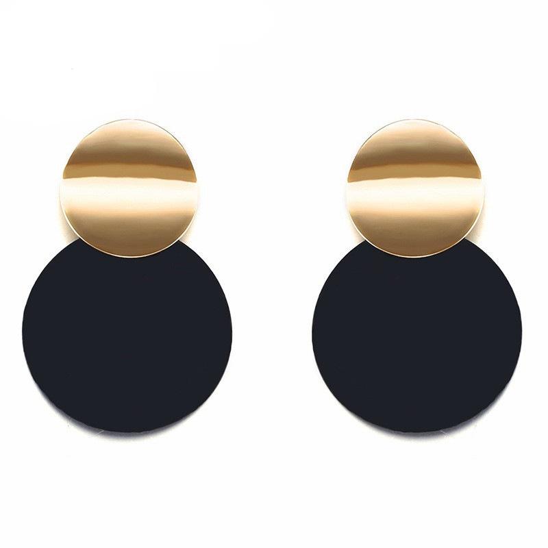 Big Statement Earrings Red Black White Gold Round Circle Oval Geometric Earrings for Women Punk Metal Earring Boho Jewelry 2020