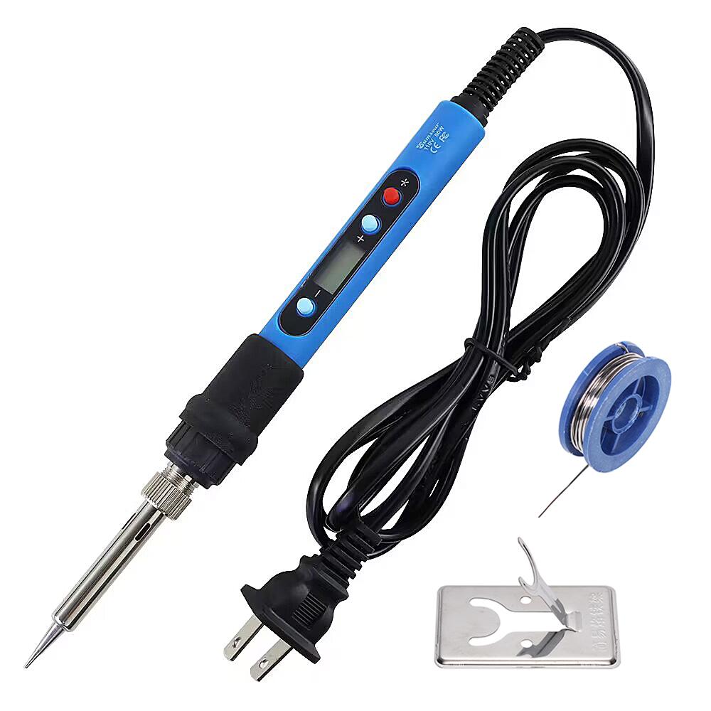 Blue 80W Electric Soldering Iron Digital Display With Switch 110V 220V Adjustable Temperature Solder Welding Desoldering Tools