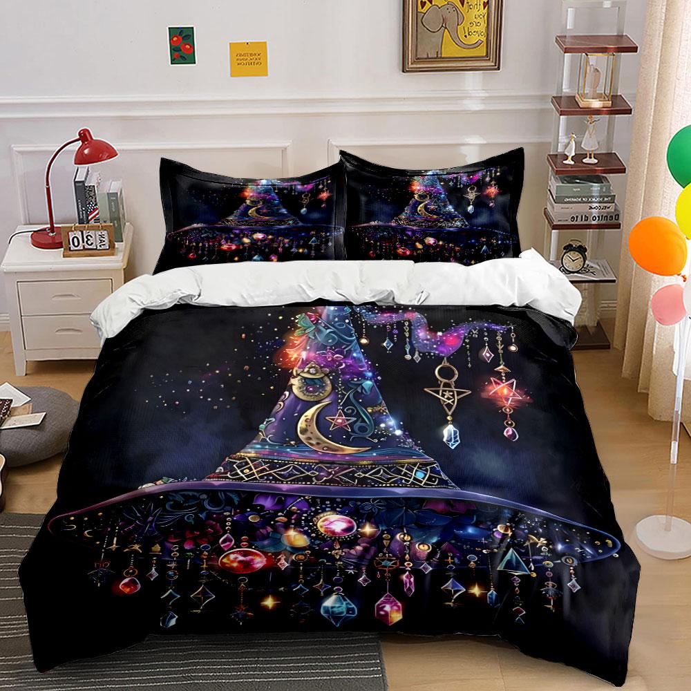 Mystical Witchcraft Decor Set Bedding Set With 1 Duvet Cover 2 Pillowcases Single Double King Queen, Gift