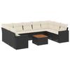 VidaXL Garden Lounge Set 10 Pcs with Cushions Black Braided Resin 3224264