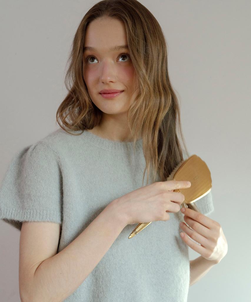 LETTERA Alpaca Hairy Puff Sleeves Knit_3Color