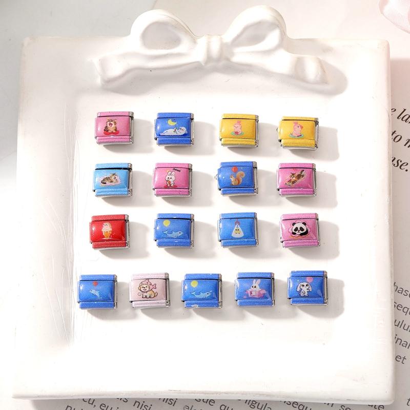 2026 New Trendy Funny Cat Rabbit Dog Dolphin Italian Charm Links Fit 9mm Stainless Steel Bracelet Women Men DIY Making Jewelry