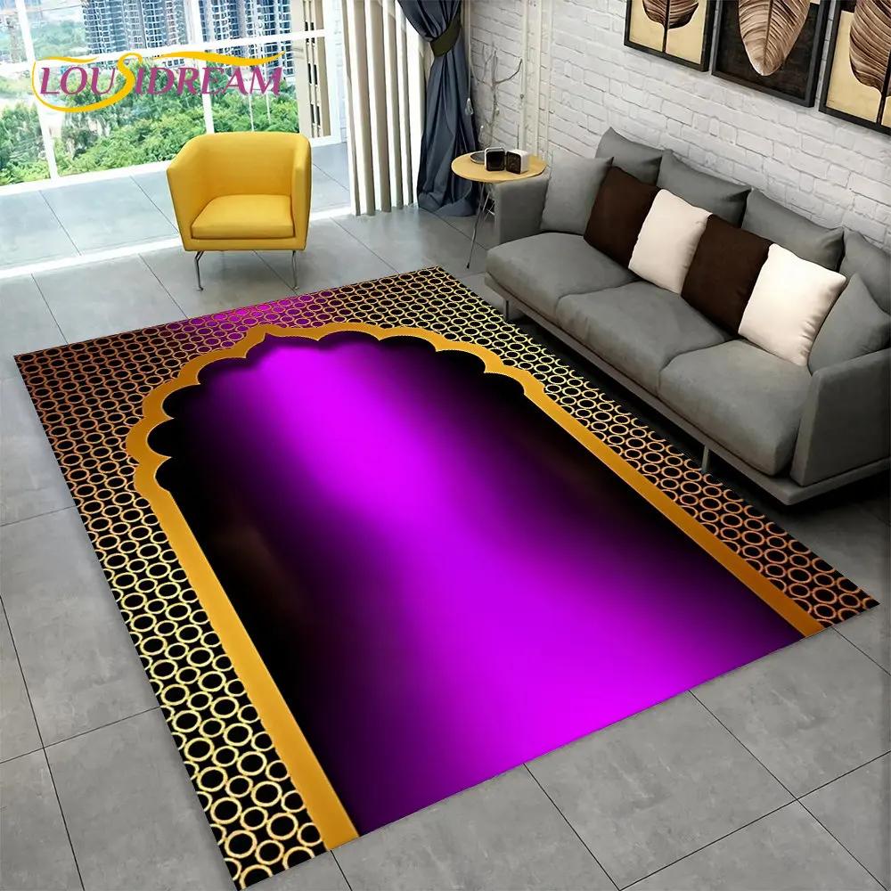 Islam Muslim Portable Prayer Kneeling Poly Mats,Carpet Rug for Living Room Bedroom Sofa Mosque Decor,Waterproof PrayerFloor Mat