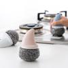 Stainless Steel Wire Ball Cleaning Brush Washing Removable Scrubber Bathroom Sink Clean Dirty Removing Gadgets Household