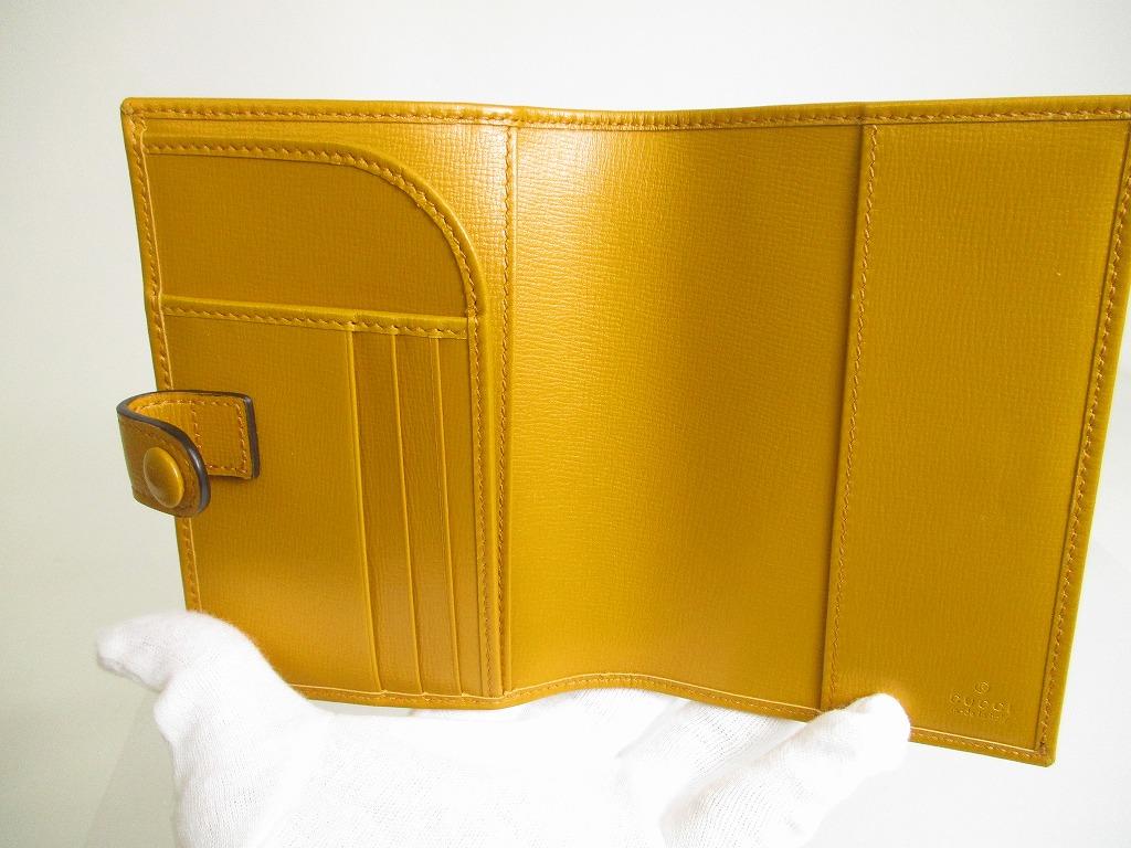 Authentic GUCCI GG Supreme Orchre Leather Passport Holders #a370   Refurbished