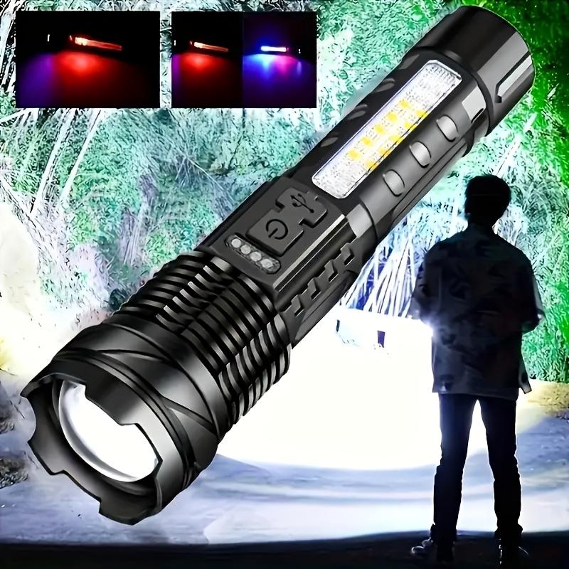High Power Rechargeable Portable Flashlight Long Battery Life, Waterproof, Outdoor, Emergency, Multifunctional
