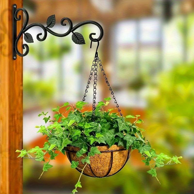 Iron Plant Hanging Rack2-4Personalized Indoor Outdoor Flower Pot Hanger Vintage Style Metal Hook Hanging Basket Wall Mount Rack