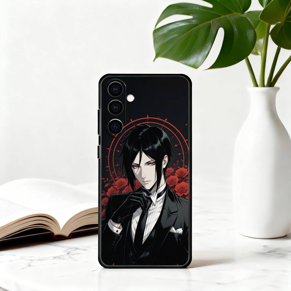 B-Black S-Sebastian M-Michaelis B-Butler Phone Case Black Silicone Soft For Samsung Galaxy A73,A72,A71,A70,A53,A52,A51