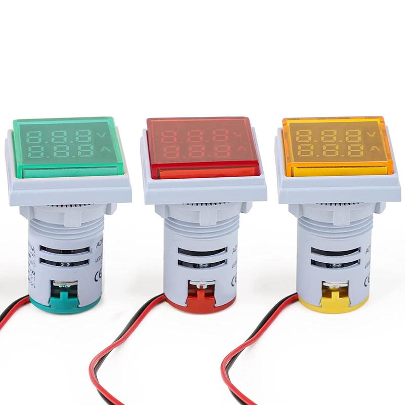 AC 50-500V 0-100A Square LED Digital Voltmeter Ammeter 110V 220V Voltage Current Meter Voltammeter Car Volt Amp Tester Detector