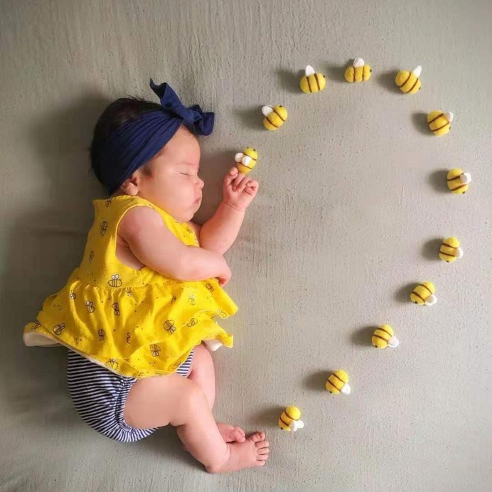 Party Wool Felt Costume Accessories Baby Shower Nursery Ornament Toys Craft Bumble Bees Plush Balls